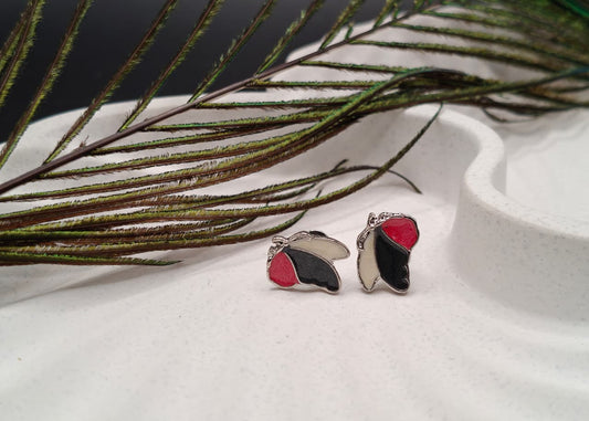 Abstract Petal Enamel Stud Earrings