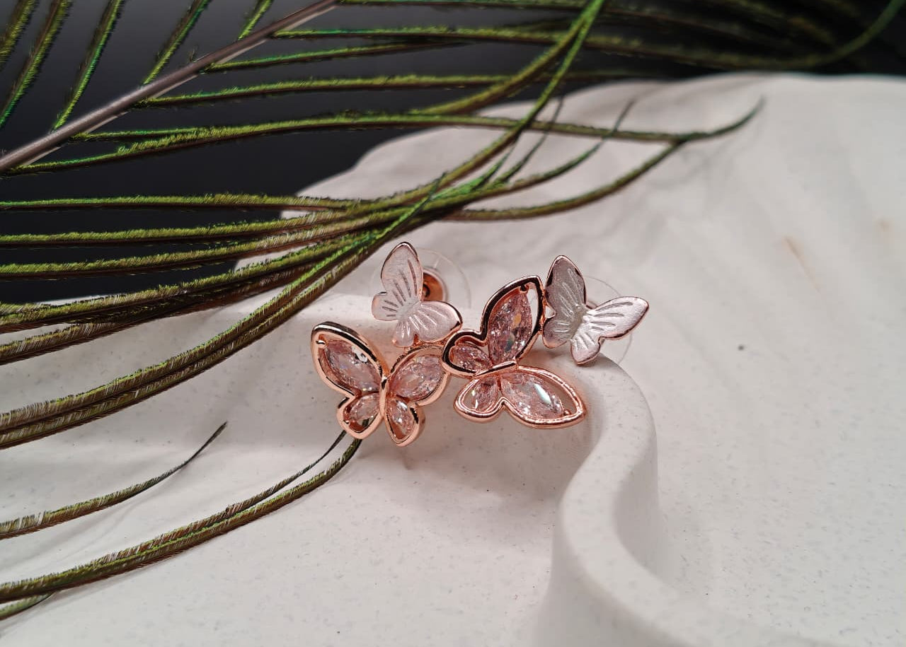 Aarohi Sparkling Butterfly & Pearl Drops