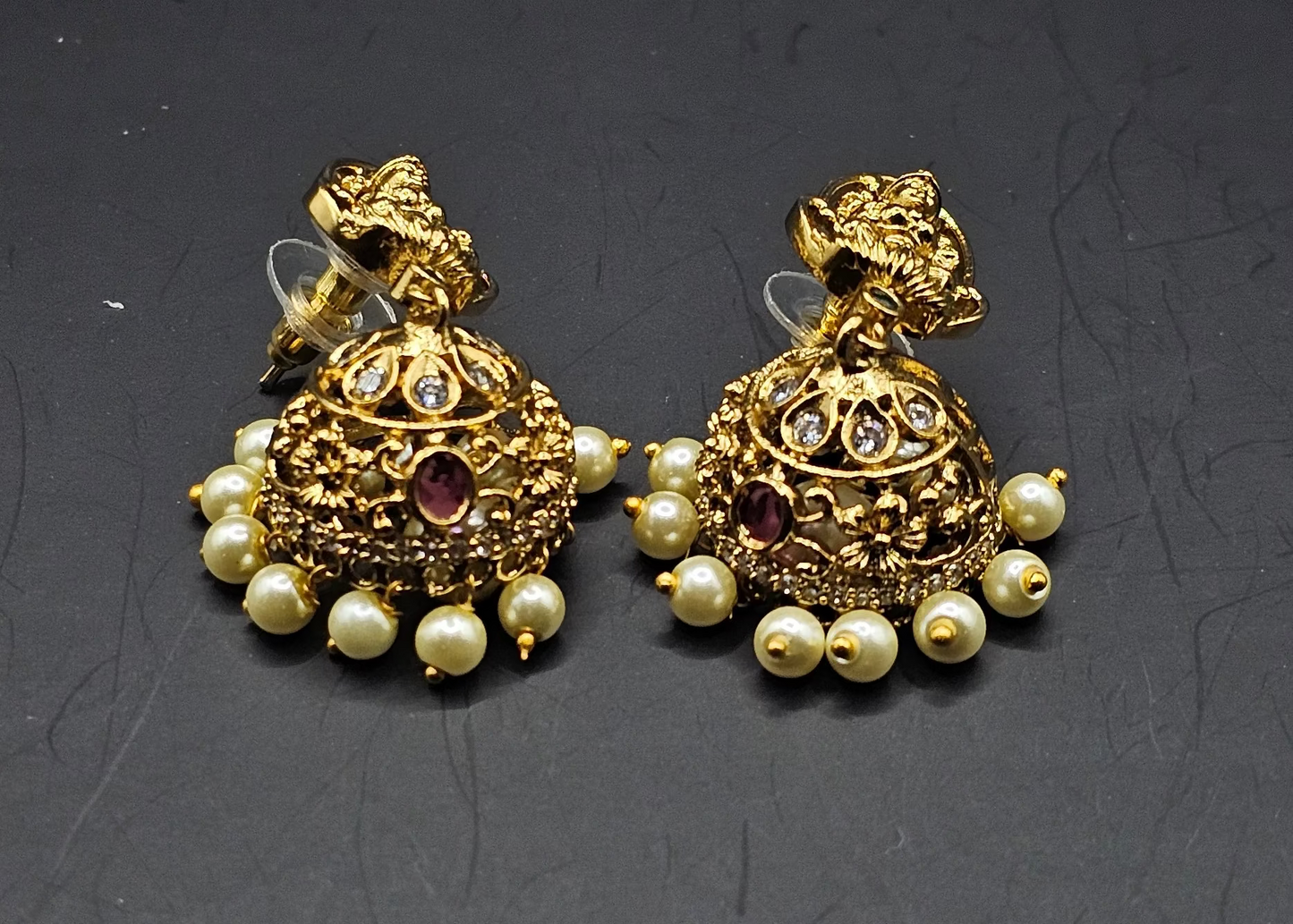 Golden & American Diamond Fusion - Temple Jewellery