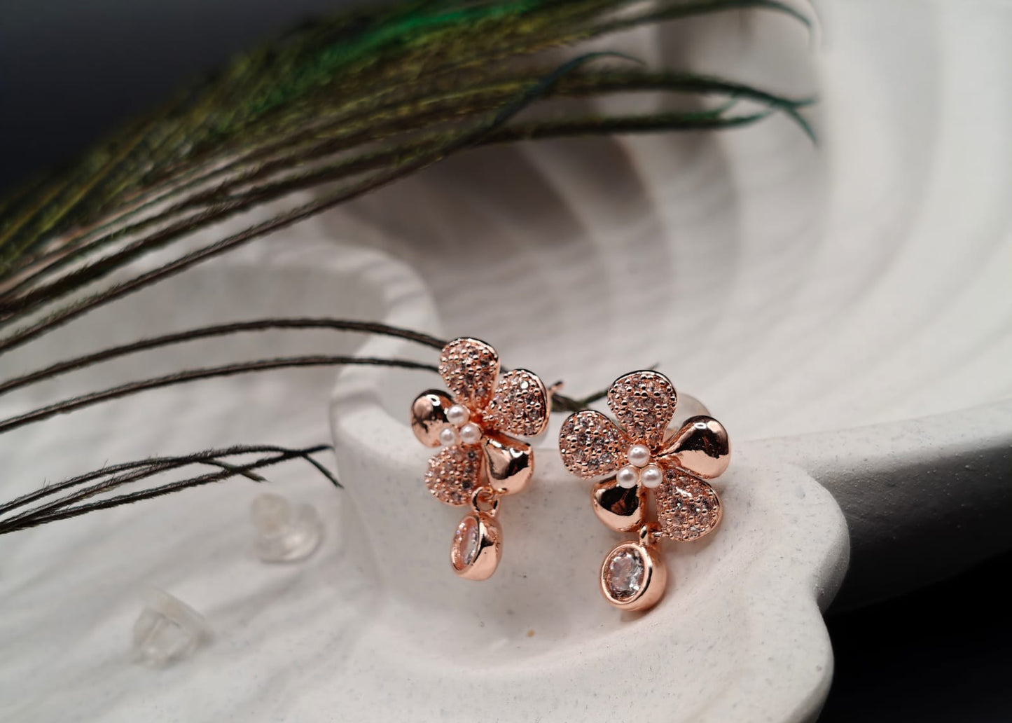 Blossom Sparkle & Pearl Dangle Earrings