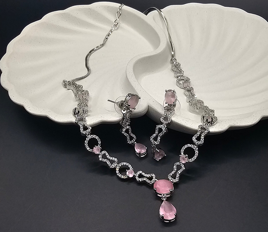 Colord light weight necklace earrings set