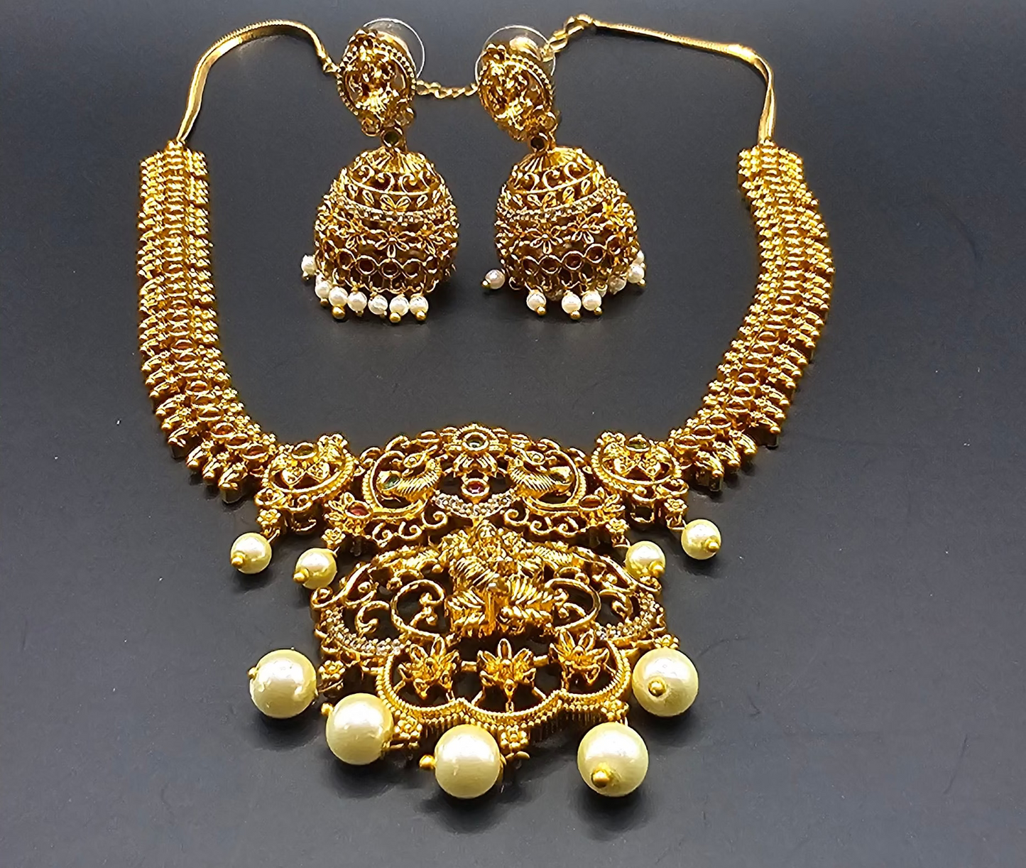 Golden & American diamond Fushion - Light weight temple jewellery