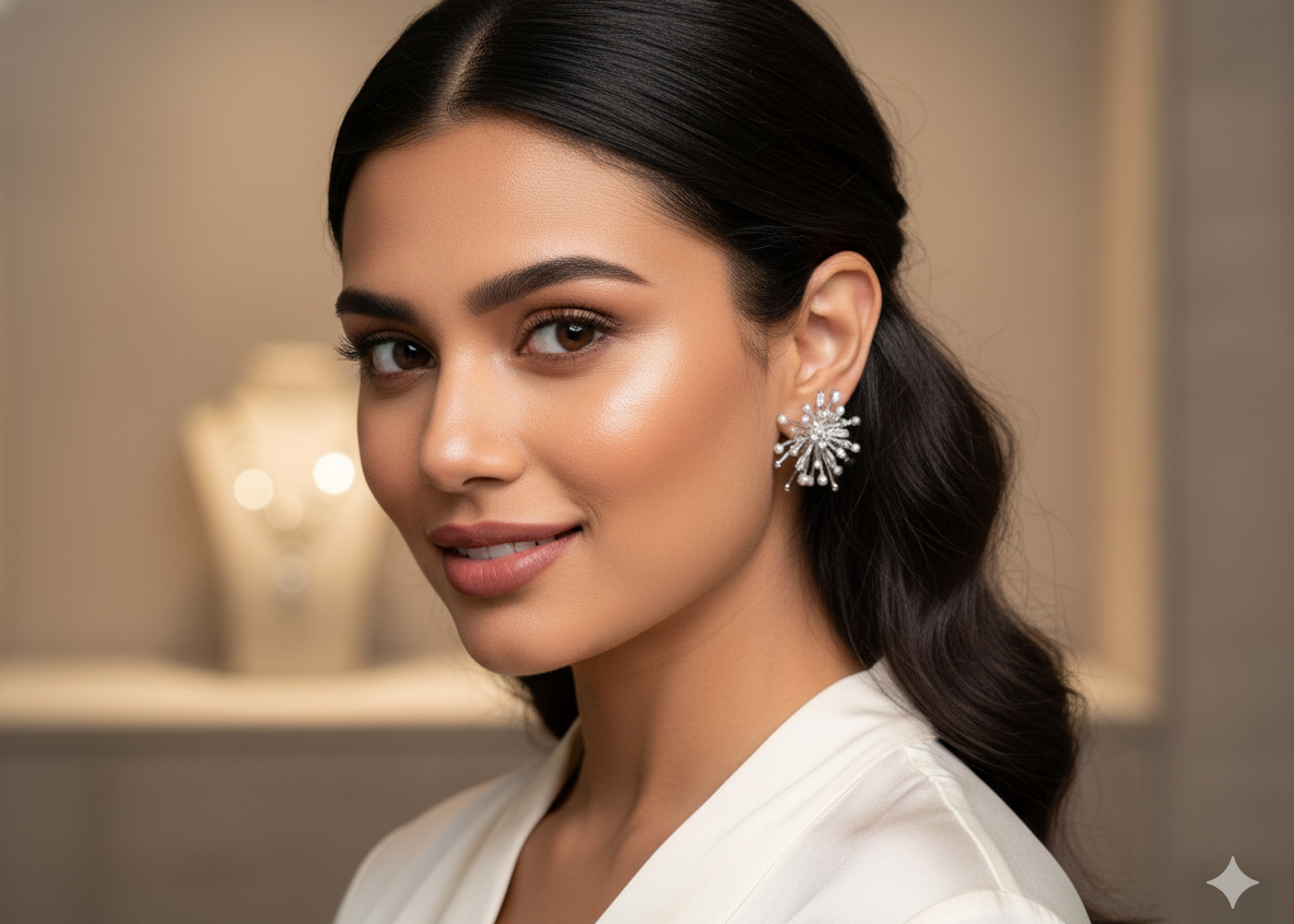 Starburst Diamond Cluster Earrings