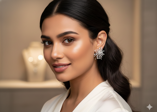 Starburst Diamond Cluster Earrings