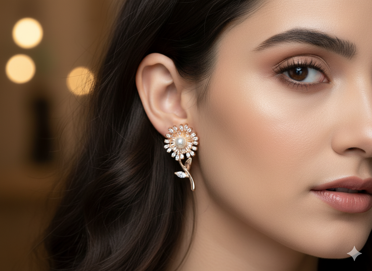 Classic Diamond Cluster Stud Earrings