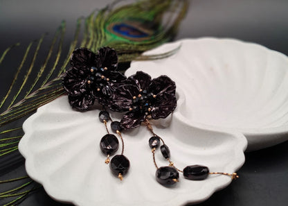 Jharoka Bloom Enamel & Stone Drop Earrings