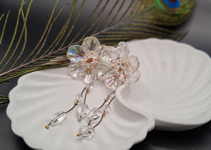 Jharoka Bloom Enamel & Stone Drop Earrings