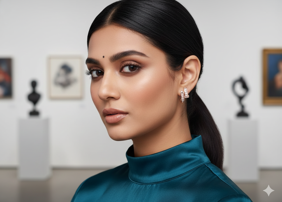 Interlocked Radiance Rose Gold Studs