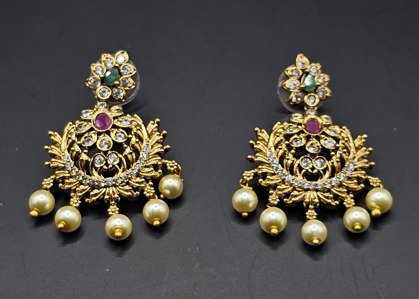 Golden & American Diamond Fusion - Temple Jewellery Queen's collection