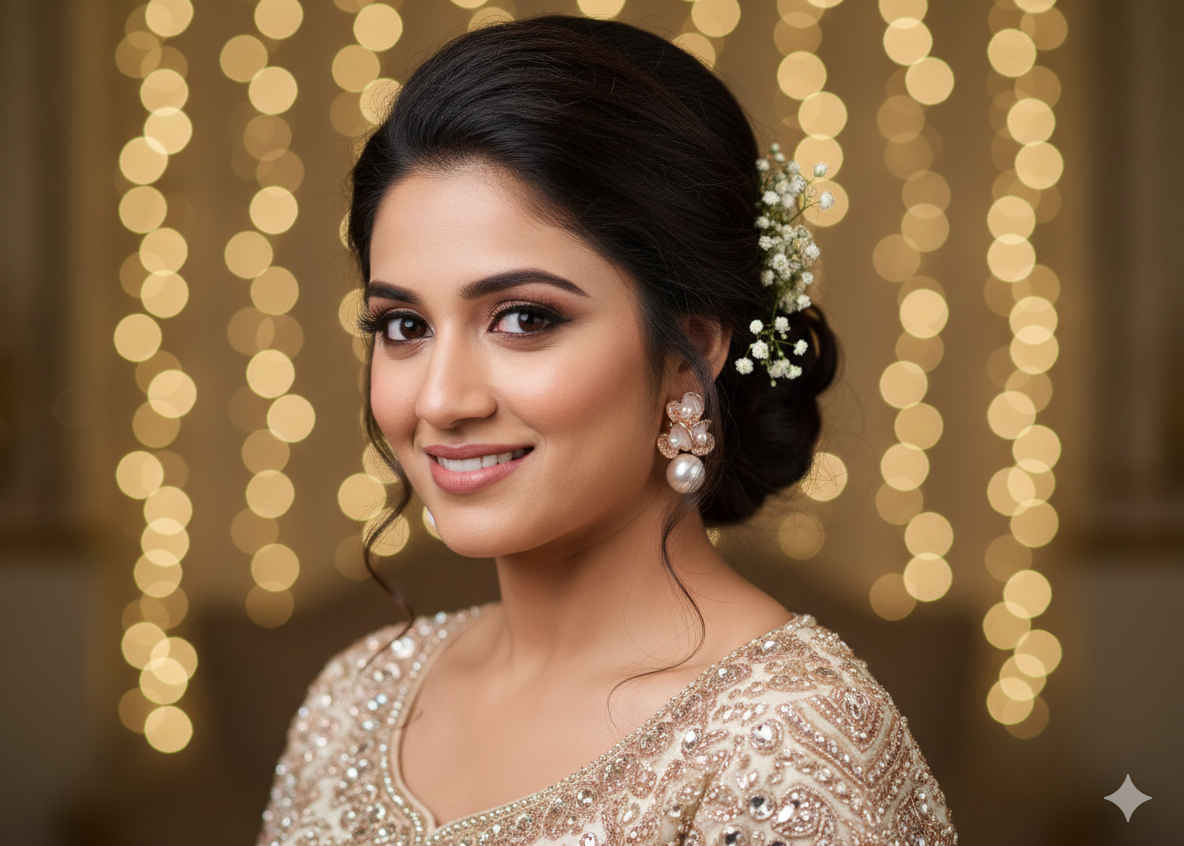 Ethereal Pearl and Crystal Flower Drop Earrings