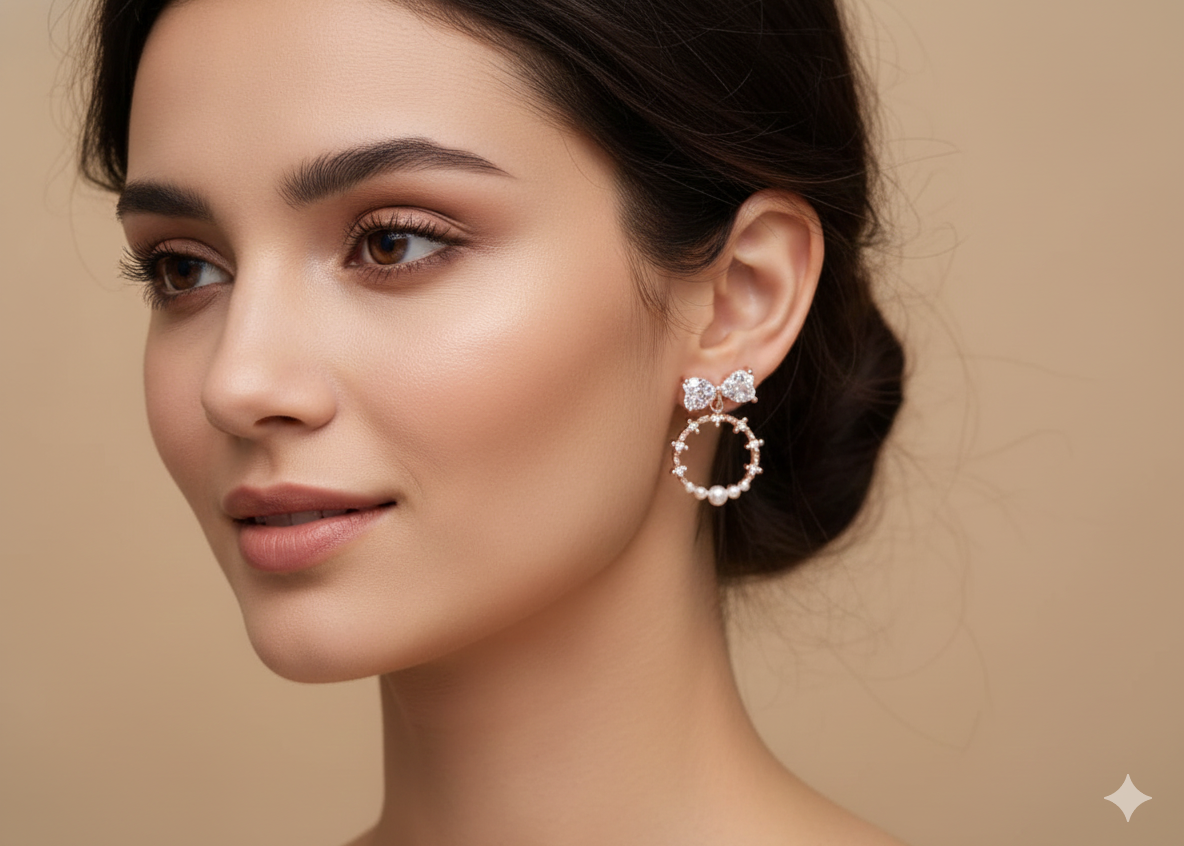 The Bow & Halo Diamond Dangle Earrings