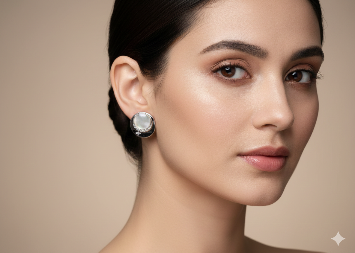 Sparkling Bow and Pearl Halo Drop Earrings