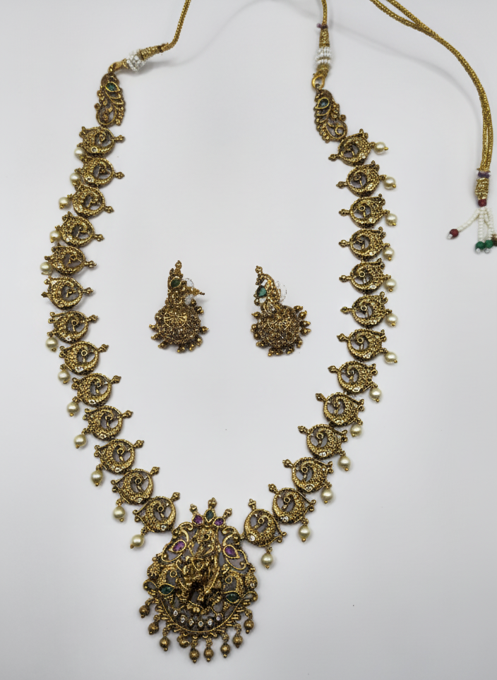 Golden & American Diamond Fusion - Temple Jewellery